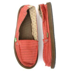 Sanuk Rasta Red Women's 9 Hemp Woven Slip On Flat Loafer Beachy Boho Hippie